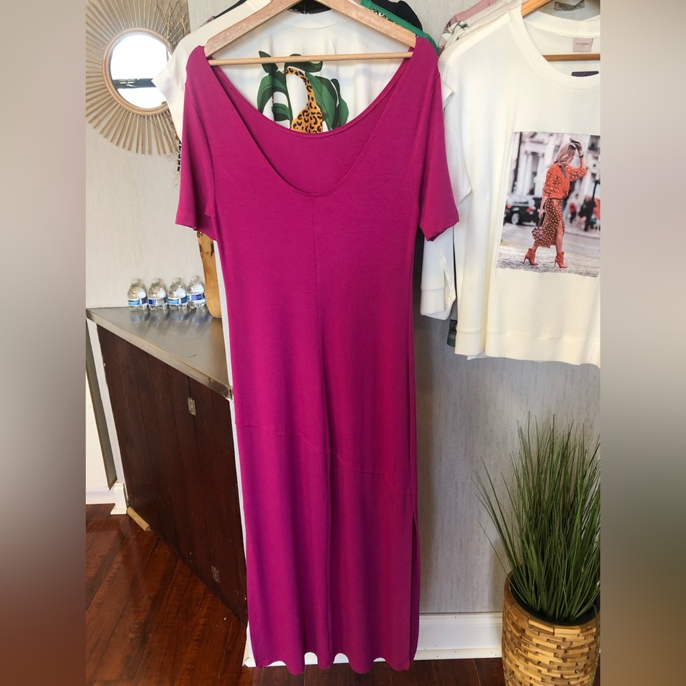 Pink dress.